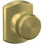 Schlage Bowery Passage Door Knob Set with Decorative Greenwich Trim Satin Brass