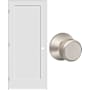 Schlage 28" W x 80" H Single Panel Left Handed Interior Prehung Door with 4-9/16" Door Jamb and Bowery Passage Door Knob Set Satin Nickel