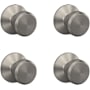 Schlage Bowery Passage Door Knob Set - Pack of 4 Satin Nickel
