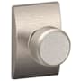 Schlage Bowery Passage Door Knob Set with Decorative Century Trim Satin Nickel