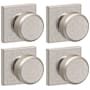 Schlage Bowery Passage Door Knob Set with Collins Rose - Pack of 4 Satin Nickel