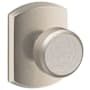 Schlage Bowery Passage Door Knob Set with Decorative Greenwich Trim Satin Nickel