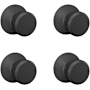 Schlage Bowery Passage Door Knob Set - Pack of 4 Matte Black