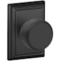 Schlage Bowery Passage Door Knob Set with Decorative Addison Trim Matte Black