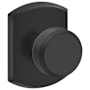 Schlage Bowery Passage Door Knob Set with Decorative Greenwich Trim Matte Black