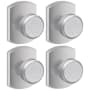Schlage Bowery Passage Door Knob Set with Decorative Greenwich Trim - Pack of 4 Satin Chrome