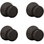 Schlage Bowery Passage Door Knob Set - Pack of 4 Aged Bronze