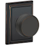 Schlage Bowery Passage Door Knob Set with Decorative Addison Trim Aged Bronze