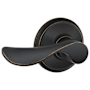 Schlage Champagne Passage Door Lever Set Aged Bronze