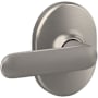 Schlage Davlin Passage Door Lever Set with Decorative Remsen Trim Satin Nickel
