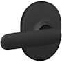 Schlage Davlin Passage Door Lever Set with Decorative Remsen Trim Matte Black