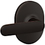 Schlage Davlin Passage Door Lever Set with Decorative Remsen Trim Aged Bronze