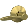 Schlage Delfayo Passage Door Lever Set with Plymouth Trim Satin Brass