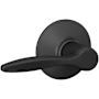 Schlage Delfayo Passage Door Lever Set with Plymouth Trim Matte Black