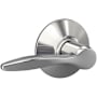Schlage Delfayo Passage Door Lever Set with Plymouth Trim Bright Chrome