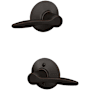 Schlage Delfayo Passage Door Lever Set with Plymouth Trim Aged Bronze