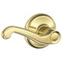 Schlage Flair Passage Door Lever Set Lifetime Polished Brass