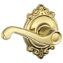 Schlage Flair Passage Door Lever Set with the Decorative Brookshire Trim Polished Brass
