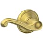 Schlage Flair Passage Door Lever Set Satin Brass