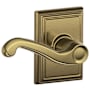 Schlage Flair Passage Door Lever Set with the Decorative Addison Trim Antique Brass