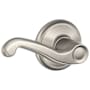 Schlage Flair Passage Door Lever Set Satin Nickel