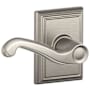 Schlage Flair Passage Door Lever Set with the Decorative Addison Trim Satin Nickel