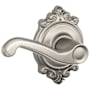 Schlage Flair Passage Door Lever Set with the Decorative Brookshire Trim Satin Nickel