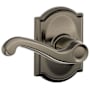 Schlage Flair Passage Door Lever Set with Decorative Camelot Trim Antique Pewter