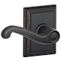 Schlage Flair Passage Door Lever Set with the Decorative Addison Trim Aged Bronze