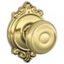 Schlage Georgian Passage Door Knob Set with Decorative Brookshire Trim Lifetime Polished Brass