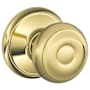 Schlage Georgian Passage Door Knob Set Polished Brass