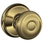 Schlage Georgian Passage Door Knob Set Antique Brass