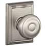 Schlage Georgian Passage Door Knob Set with Decorative Addison Trim Satin Nickel