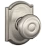 Schlage Georgian Passage Door Knob Set with Decorative Camelot Trim Satin Nickel