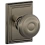 Schlage Georgian Passage Door Knob Set with Decorative Addison Trim Antique Pewter