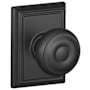 Schlage Georgian Passage Door Knob Set with Decorative Addison Trim Matte Black