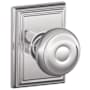 Schlage Georgian Passage Door Knob Set with Decorative Addison Trim Bright Chrome