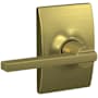 Schlage Latitude Passage Door Lever Set with the Decorative Century Trim Satin Brass