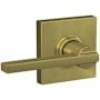 Schlage Latitude Passage Door Lever Set with Collins Trim Satin Brass