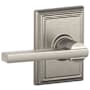 Schlage Latitude Reversible Passage Door Lever Set with Decorative Addison Trim Satin Nickel
