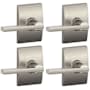 Schlage Latitude Passage Door Lever Set with Century Rose - Pack of 4 Satin Nickel