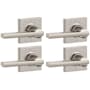 Schlage Latitude Passage Door Lever Set with Collins Rose - Pack of 4 Satin Nickel