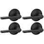 Schlage Latitude Passage Door Lever Set with Plymouth Rose - Pack of 4 Matte Black