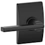 Schlage Latitude Passage Door Lever Set with the Decorative Century Trim Matte Black