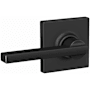 Schlage Latitude Passage Door Lever Set with Collins Trim Matte Black
