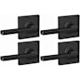 Schlage Latitude Passage Door Lever Set with Collins Rose - Pack of 4 Matte Black