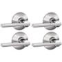 Schlage Latitude Passage Door Lever Set with Plymouth Rose - Pack of 4 Bright Chrome