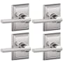 Schlage Latitude Reversible Passage Door Lever Set with Decorative Addison Trim - Pack of 4 Bright Chrome