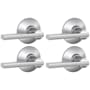 Schlage Latitude Passage Door Lever Set with Plymouth Rose - Pack of 4 Satin Chrome