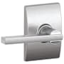 Schlage Latitude Passage Door Lever Set with the Decorative Century Trim Satin Chrome